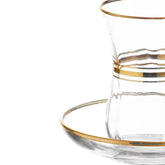 LAV Klasik Altin – 12-teiliges Teegläser-Set mit Goldrand
